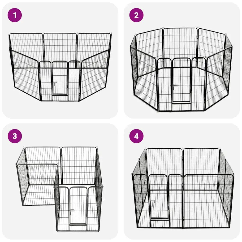 Dog Playpen 8 Panels Indoor Outdoor Exercise Run 80x100cm