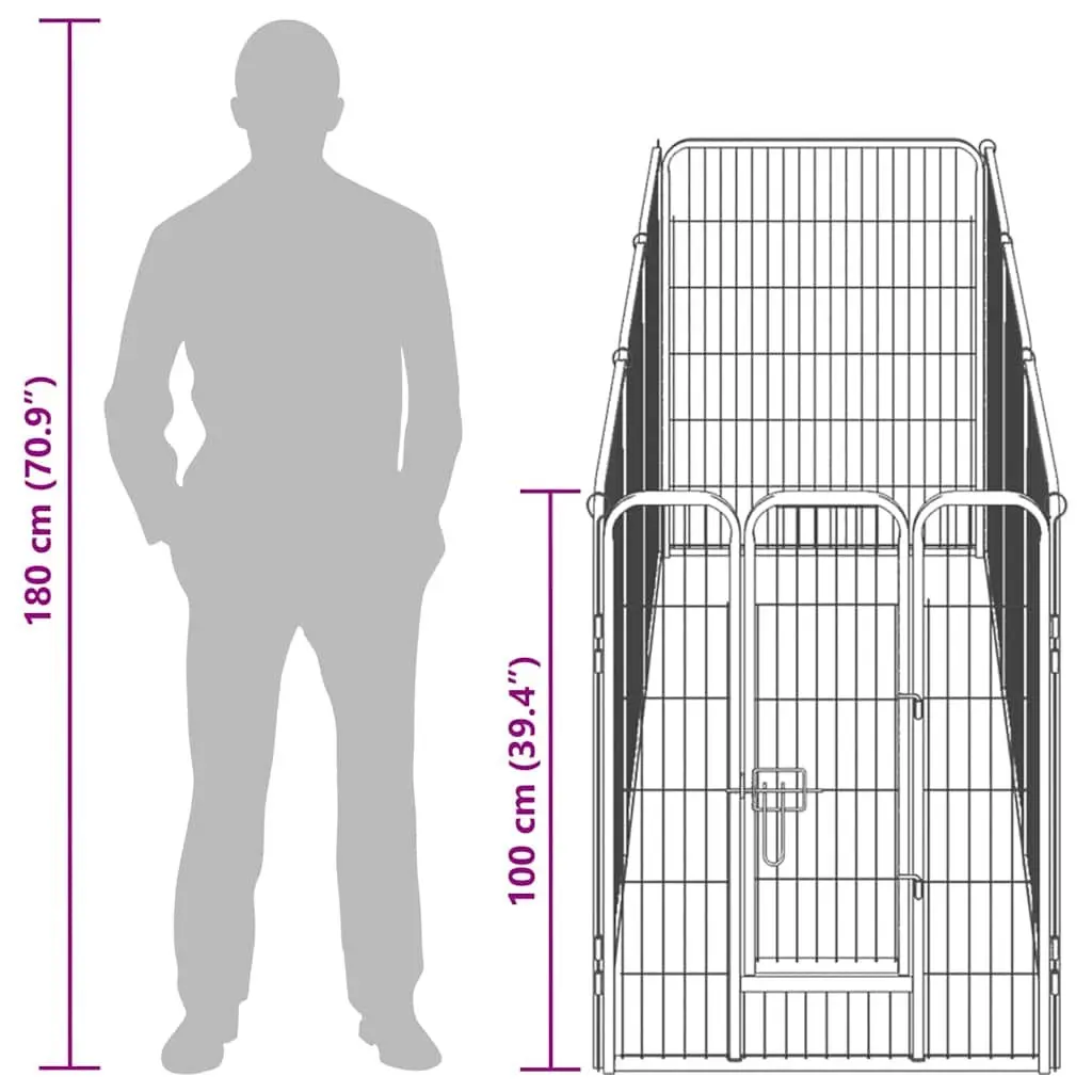 Dog Playpen 8 Panels Indoor Outdoor Exercise Run 80x100cm