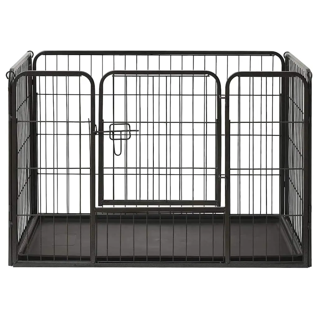 Dog Playpen Steel Puppy Exercise Pen Hinged Door Outdoor Indoor Pet Run