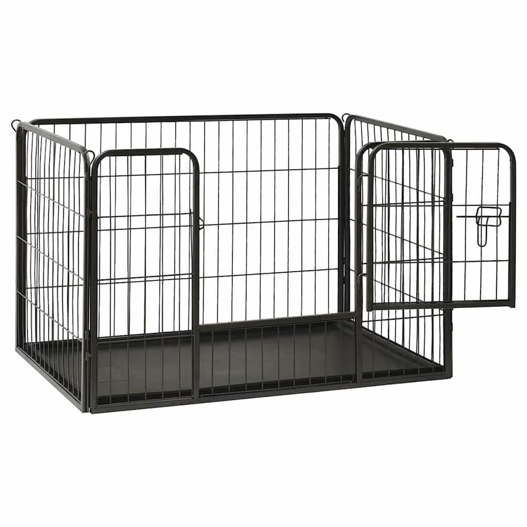 Dog Playpen Steel Puppy Exercise Pen Hinged Door Outdoor Indoor Pet Run
