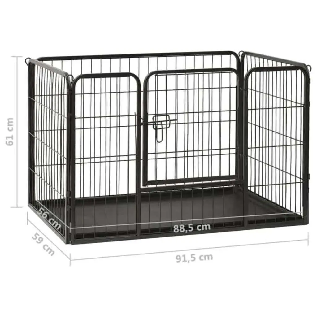 Dog Playpen Steel Puppy Exercise Pen Hinged Door Outdoor Indoor Pet Run