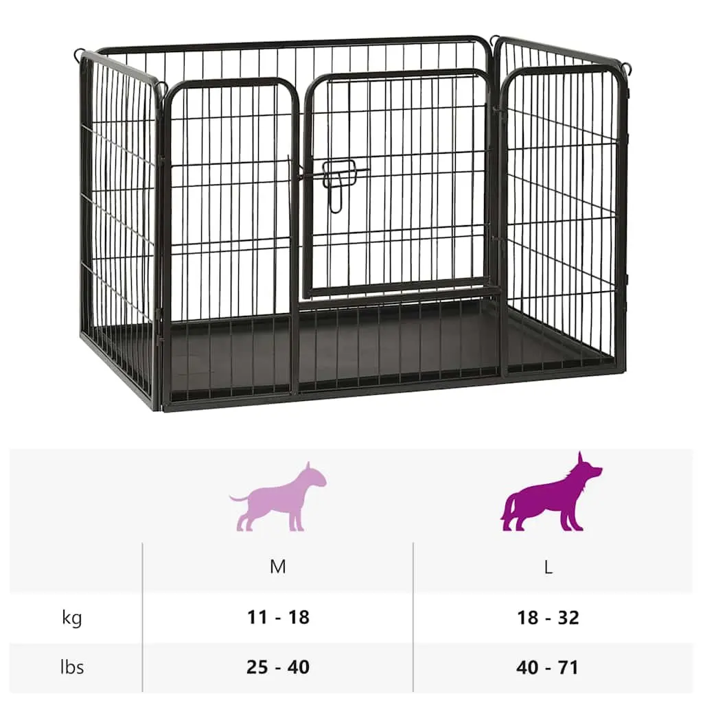 Dog Playpen Steel Puppy Exercise Pen Hinged Door Outdoor Indoor Pet Run