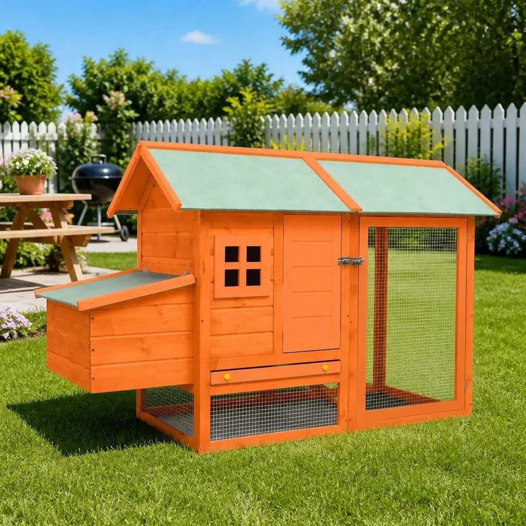 Chicken Cage Coop Hutch for Backyard Use 170x81x110 cm