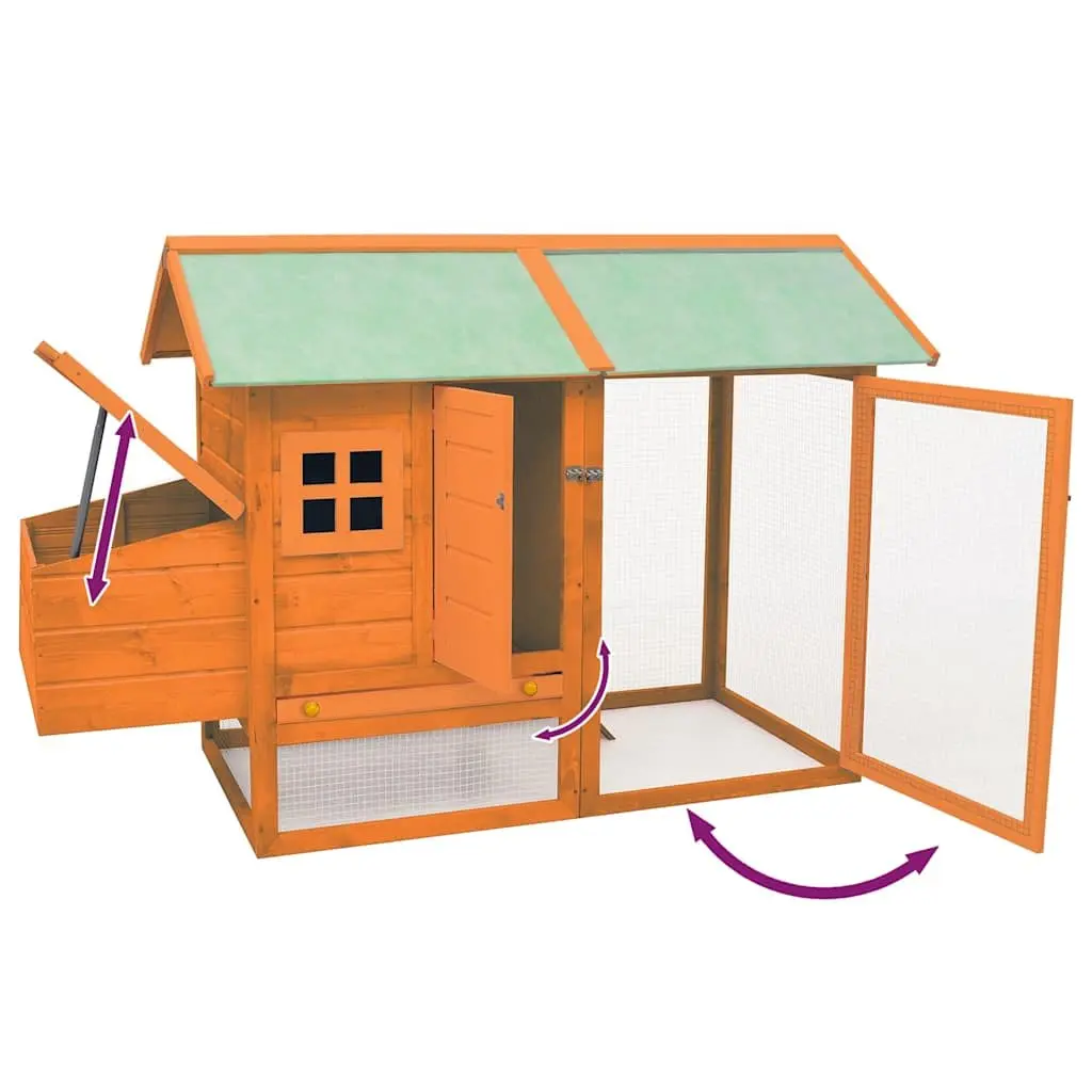 Chicken Cage Coop Hutch for Backyard Use 170x81x110 cm