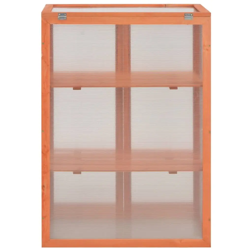 Wooden Garden Greenhouse for Hobby Gardening 75x47x109cm Brown with PC Board and 2 Shelves