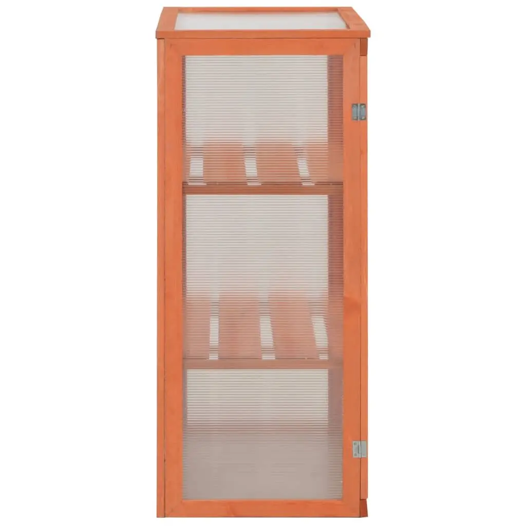 Wooden Garden Greenhouse for Hobby Gardening 75x47x109cm Brown with PC Board and 2 Shelves