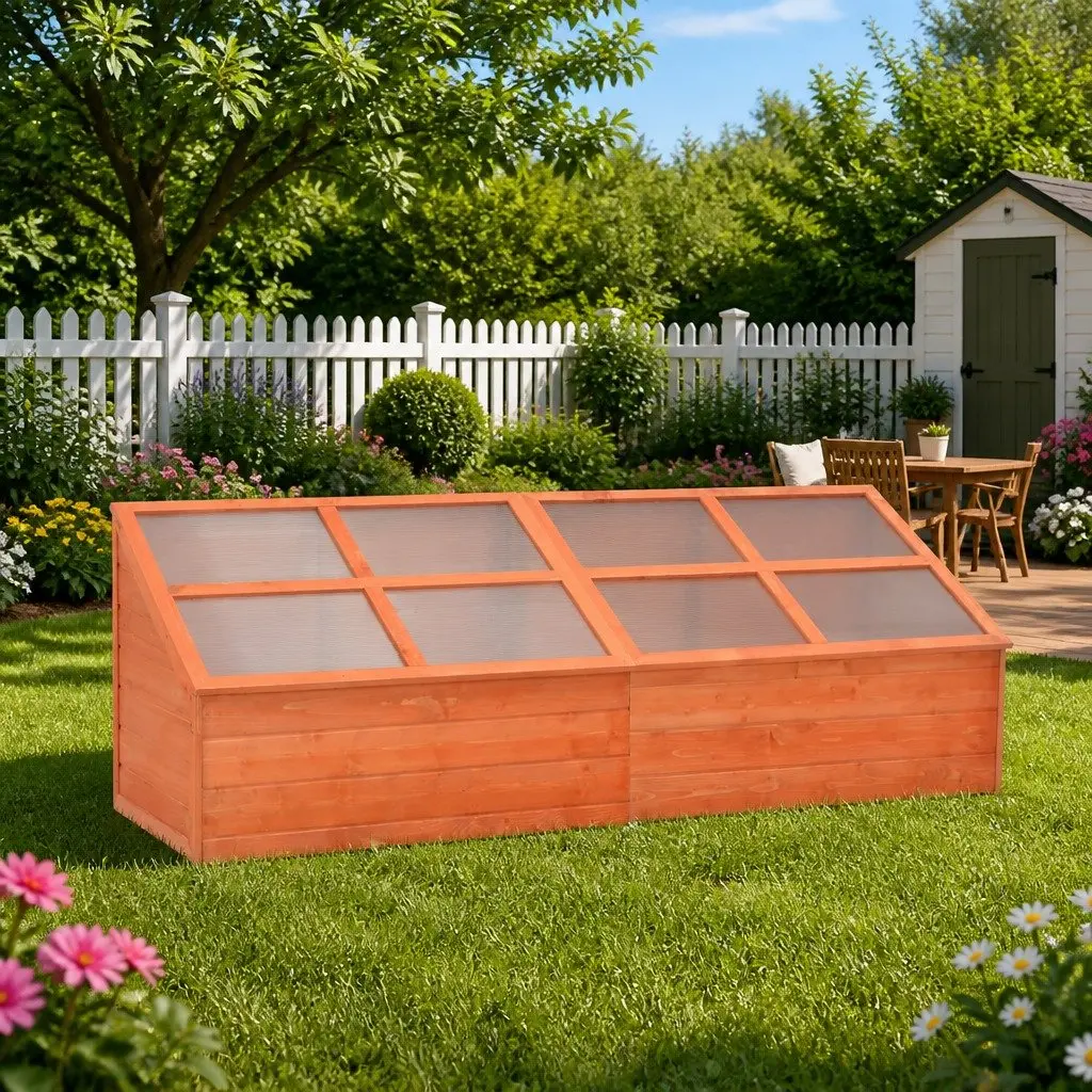 Wooden Garden Greenhouse Cold Frame Outdoor 180x57x62cm