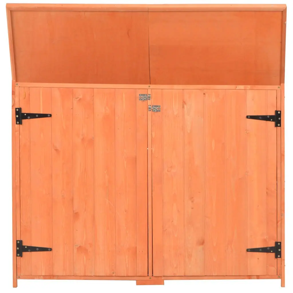 Garden Storage Shed Outdoor Equipment Organizer Brown Wooden 128 x 42 x 91 cm
