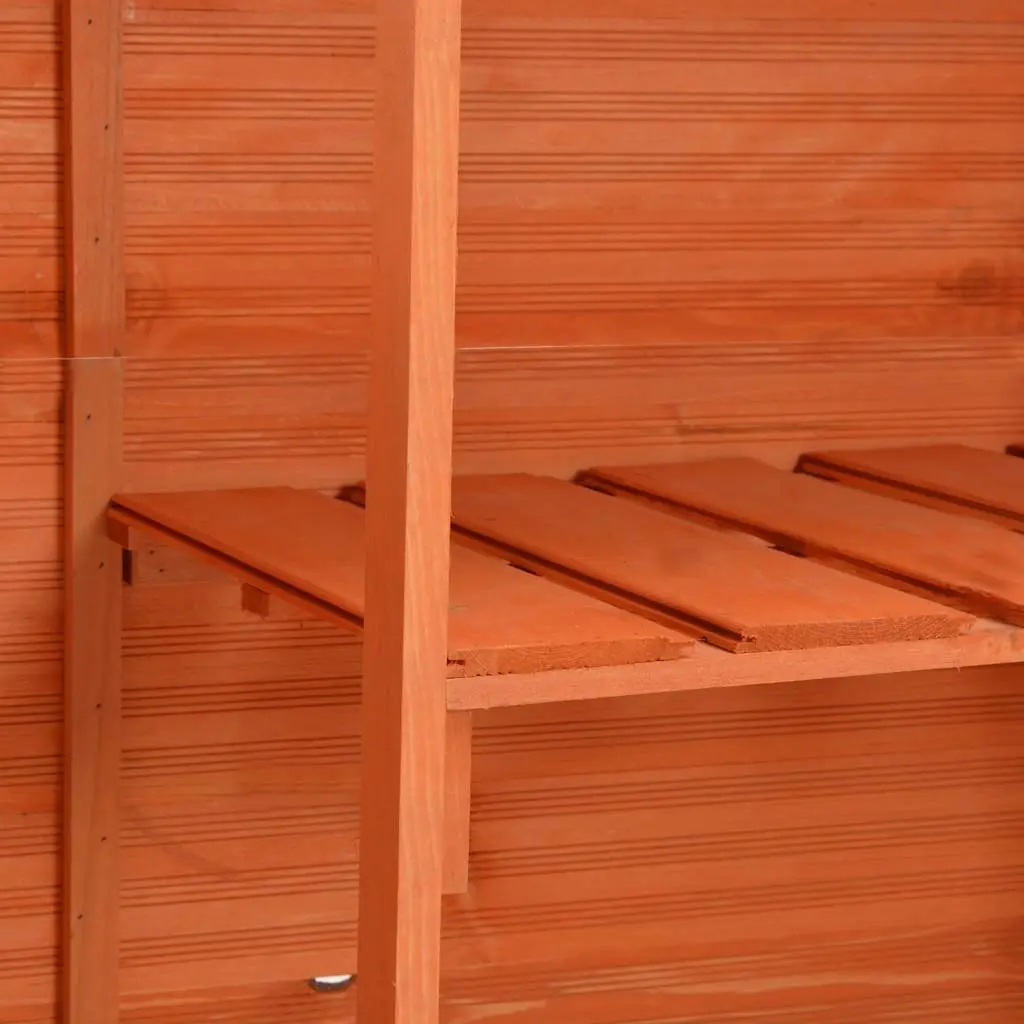 Garden Storage Shed Outdoor Equipment Organizer Brown Wooden 128 x 42 x 91 cm