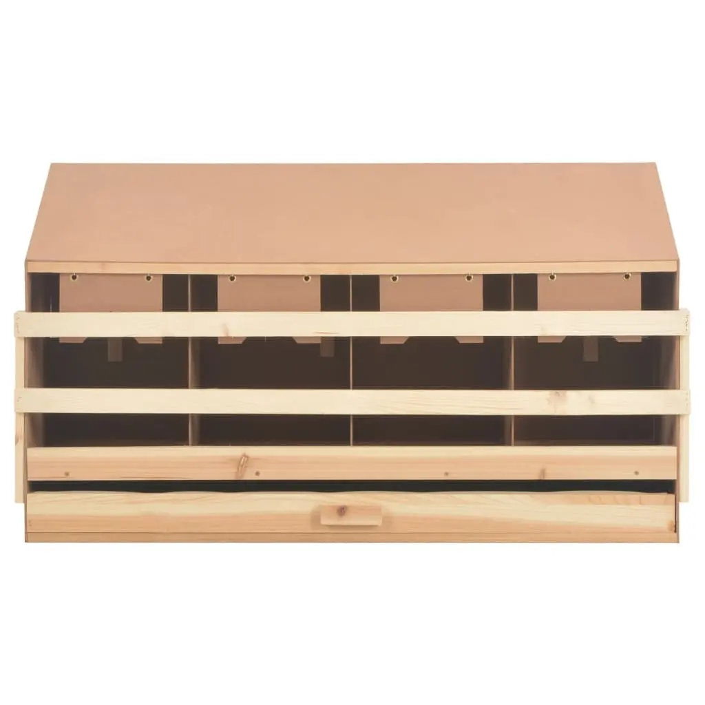 Chicken Laying Nest 4 Compartments Wooden Poultry Nesting Box Egg Collection