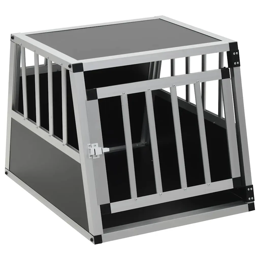 Portable Dog Cage for Car Travel Single Door Silver 54x69x50cm