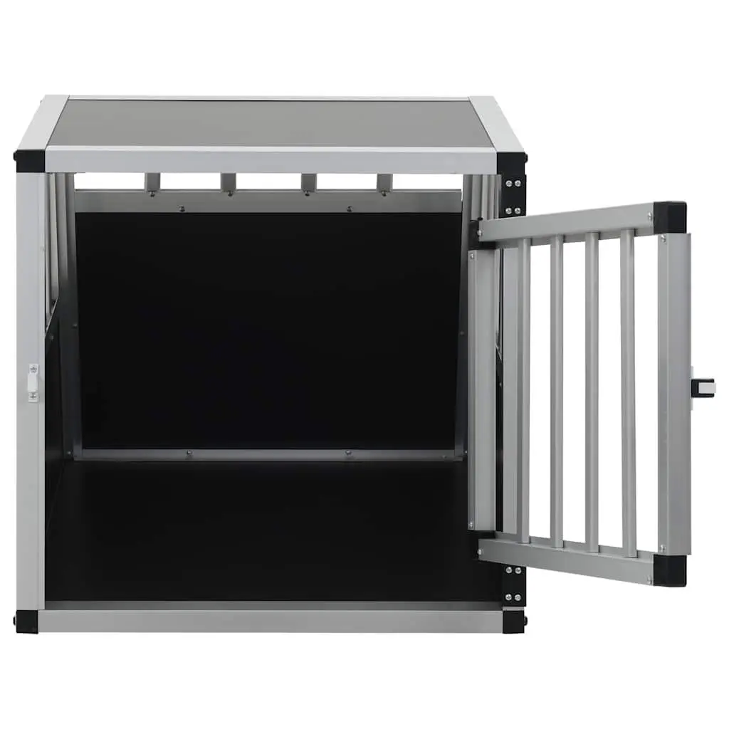 Portable Dog Cage for Car Travel Single Door Silver 54x69x50cm