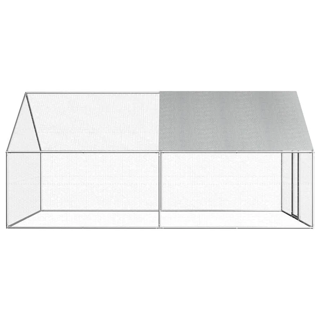Outdoor Chicken Cage Enclosure 2.75x4x1.92 m Galvanised Steel Run Aviary