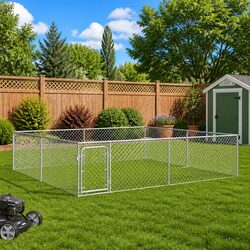 Outdoor Dog Kennel Specifications: 4x4x1 m, Galvanised Steel