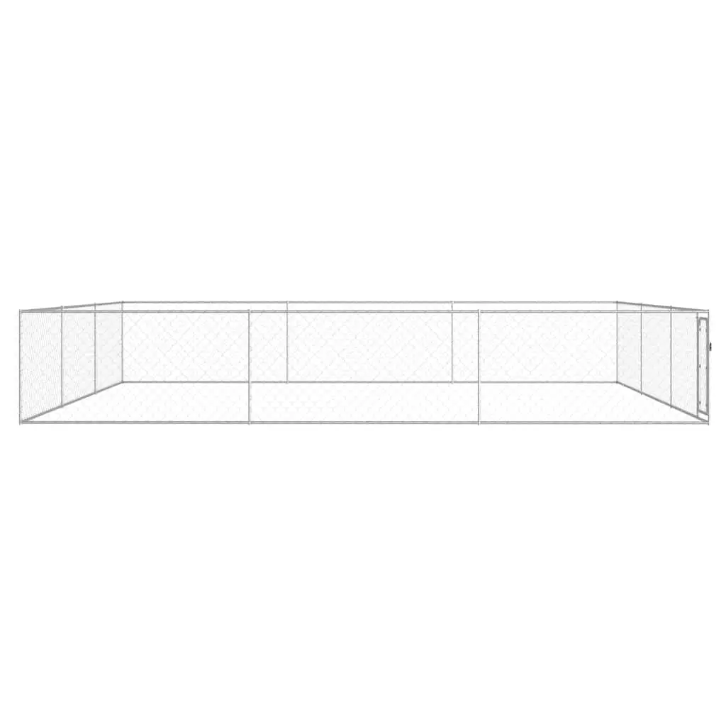 Dog Kennel Playpen Outdoor 6x6x1m Chain-Link Mesh Lockable Door