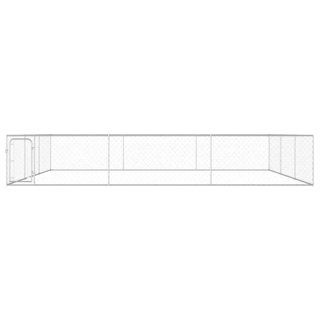 Dog Kennel Playpen Outdoor 6x6x1m Chain-Link Mesh Lockable Door