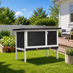Specifications of Outdoor Rabbit Hutch - Grey Wood for Small Animals
