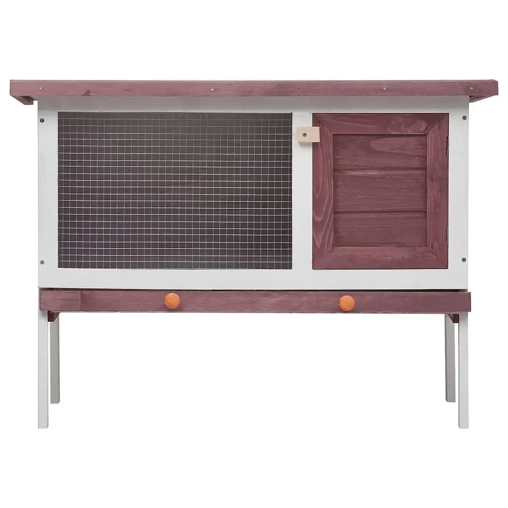 Outdoor Rabbit Hutch Large Brown Wood Cage for Small Animals