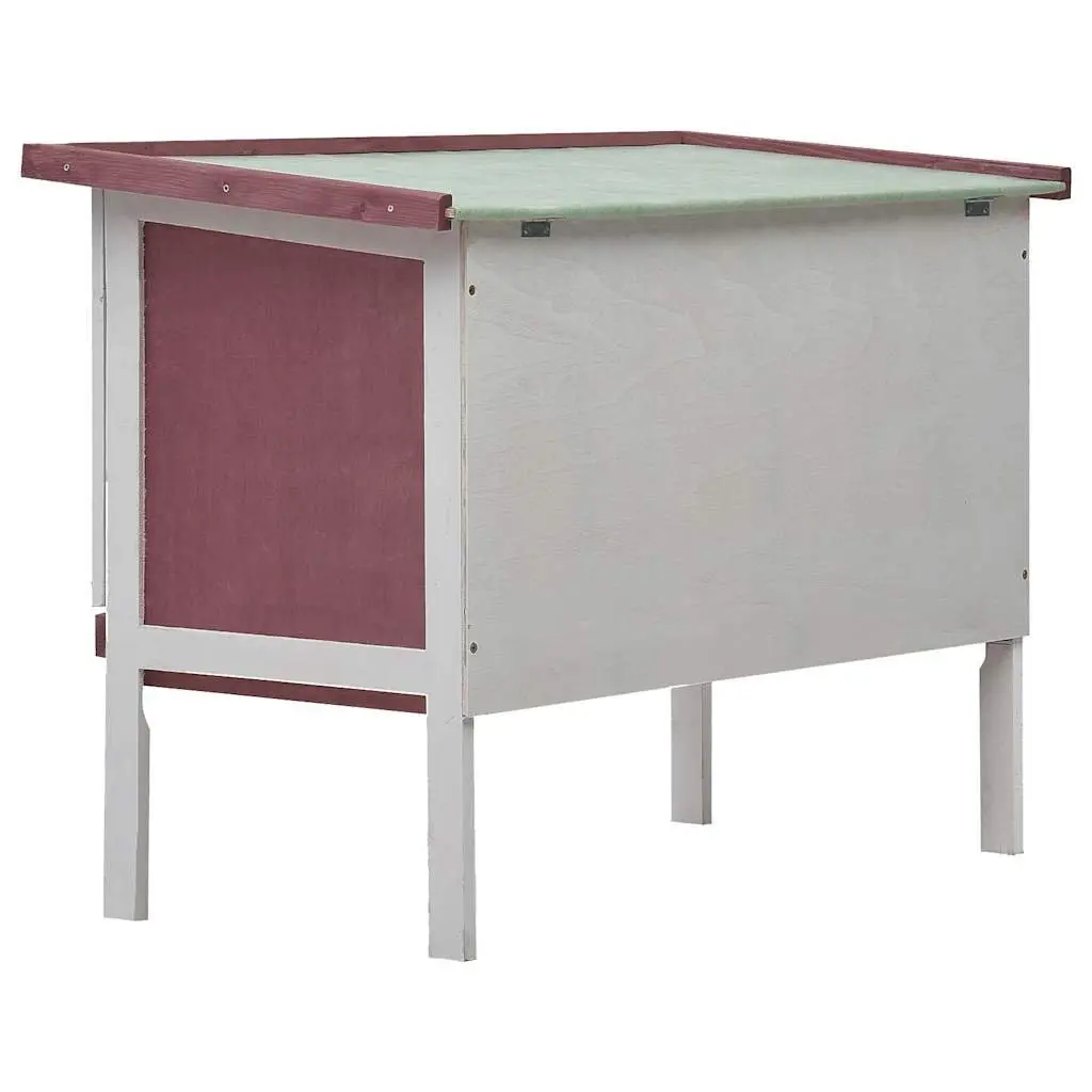 Outdoor Rabbit Hutch Large Brown Wood Cage for Small Animals