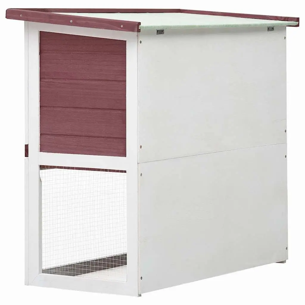 Outdoor Rabbit Hutch with Ramp Run Cage Small Animal Enclosure Wood Brown