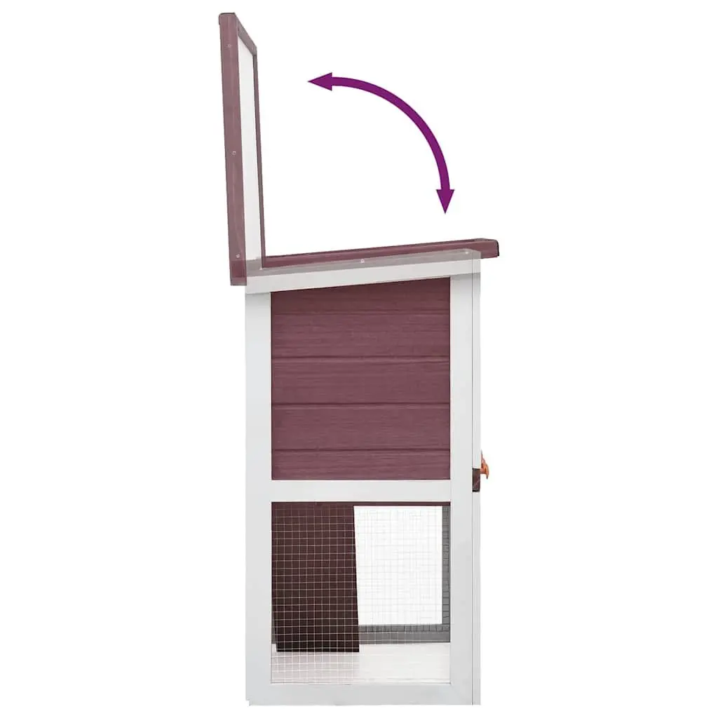 Outdoor Rabbit Hutch with Ramp Run Cage Small Animal Enclosure Wood Brown