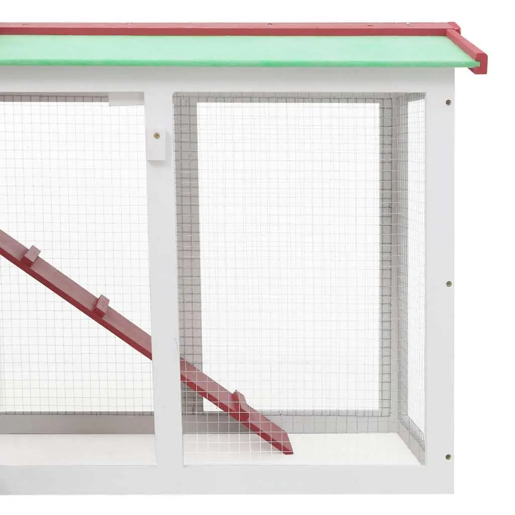 Wooden Rabbit Hutch Outdoor 2 Layer 145x45x84cm
