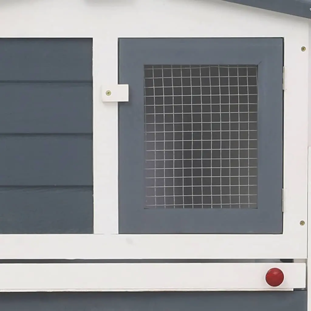 Large Grey Rabbit Hutch Two Layer