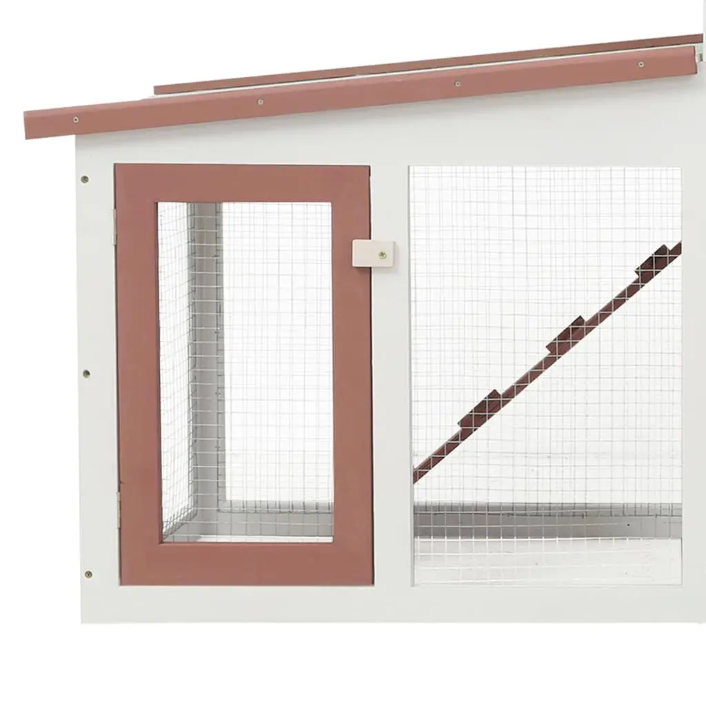 Outdoor Rabbit Hutch Large Wooden Cage 2 Layer Small Animal Housing Run Shelter
