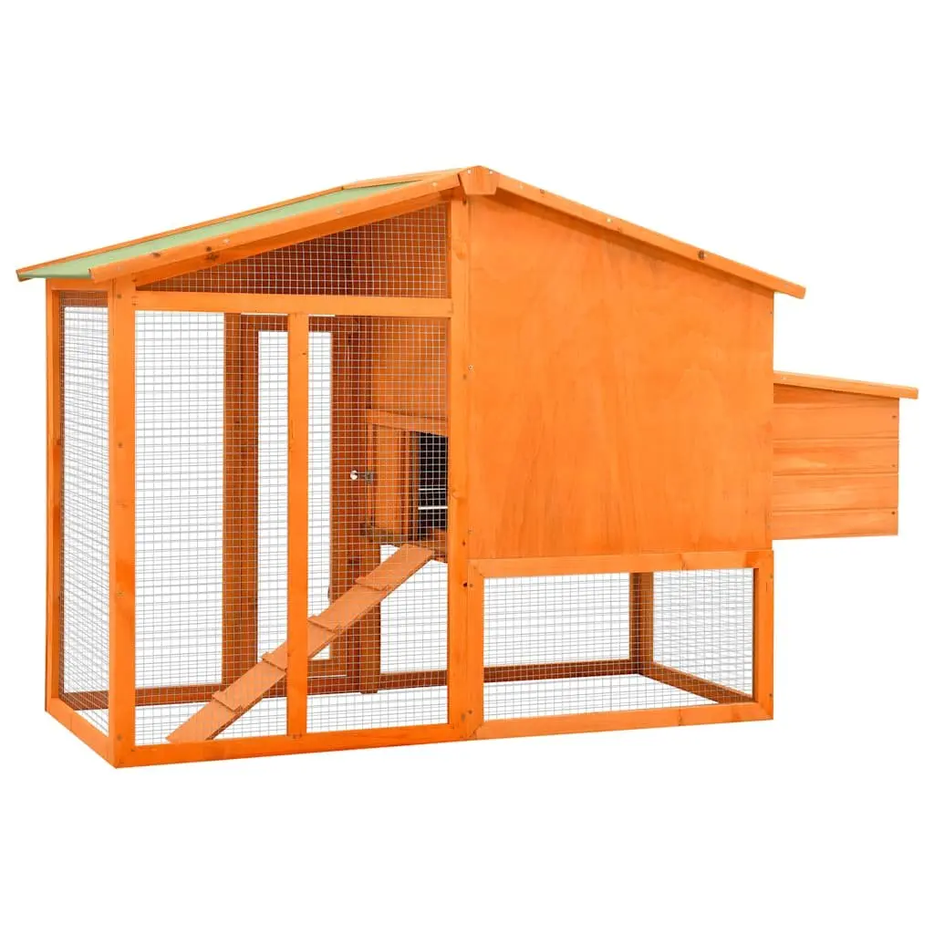 Chicken Coop for Backyard Poultry Large Size Solid Fir Wood with Nest Box and Galvanised Steel Wire Mesh