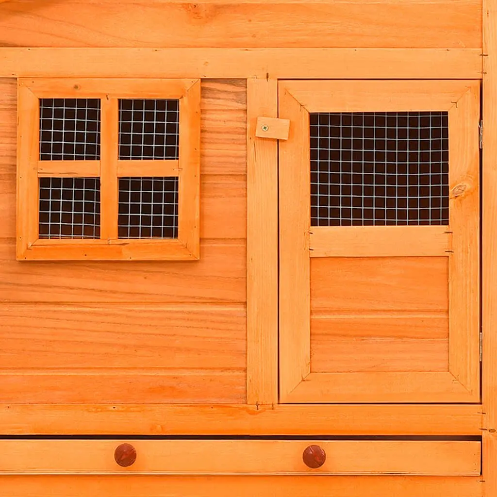 Chicken Coop for Backyard Poultry Large Size Solid Fir Wood with Nest Box and Galvanised Steel Wire Mesh