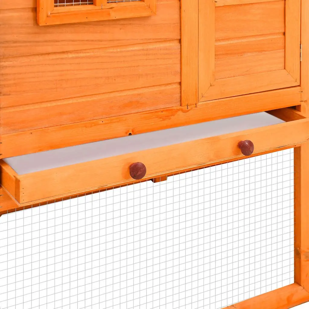 Chicken Coop for Backyard Poultry Large Size Solid Fir Wood with Nest Box and Galvanised Steel Wire Mesh