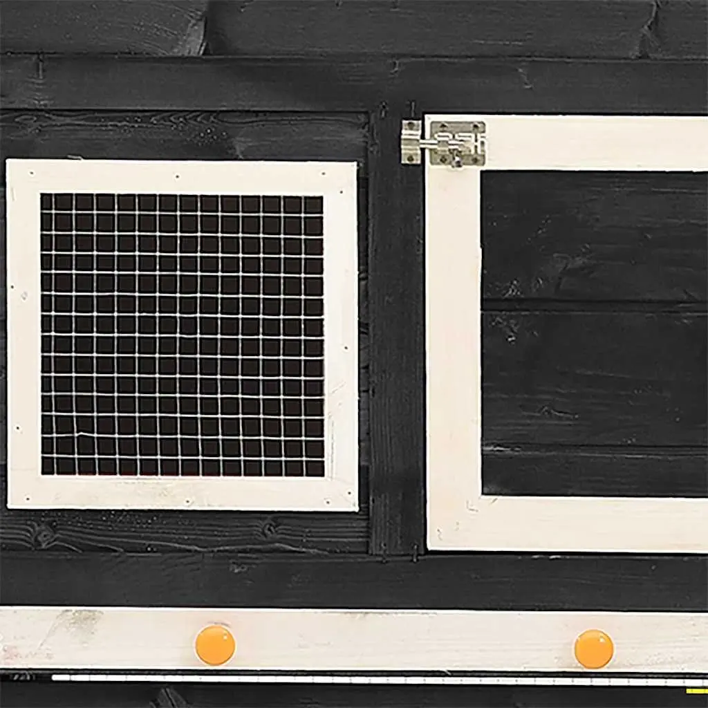 Rabbit Hutch Two Storey Wooden Cage for Small Animals 140 x 63 x 120 cm Grey White