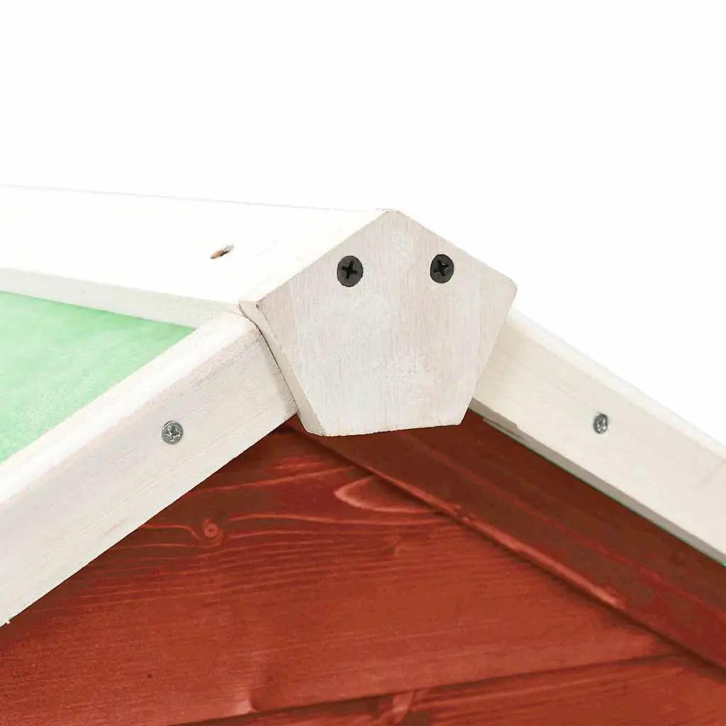 Rabbit Hutch Outdoor Pet House 2-Layer Red Wooden Small Animal Cage 140 x 63 x 120 cm