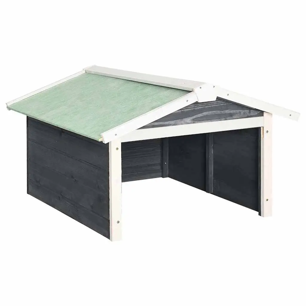 Robotic Lawn Mower Storage Outdoor Shelter 72x87x50cm Grey White Solid Firwood
