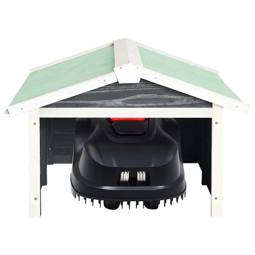 Robotic Lawn Mower Storage Outdoor Shelter 72x87x50cm Grey White Solid Firwood