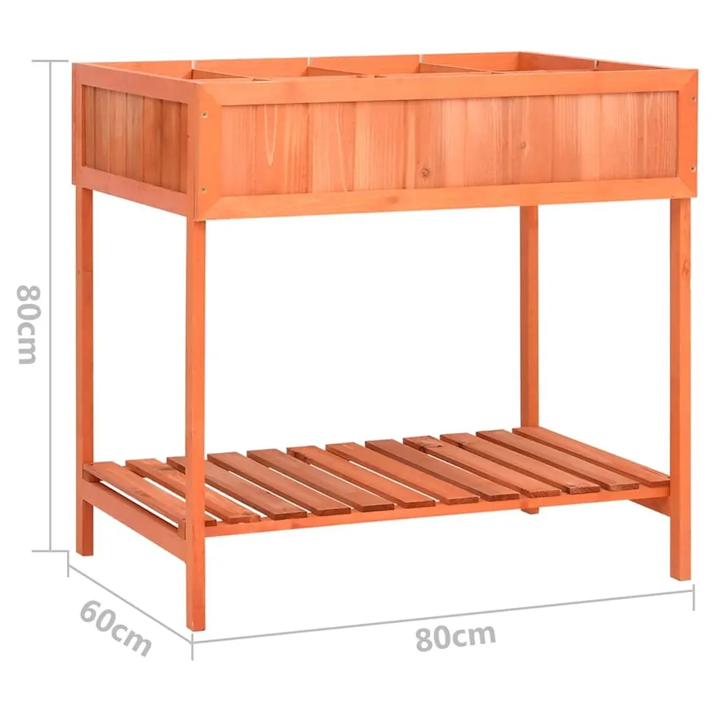 Wooden Herb Planter Raised Outdoor Garden Patio Balcony 80 x 60 x 80 cm