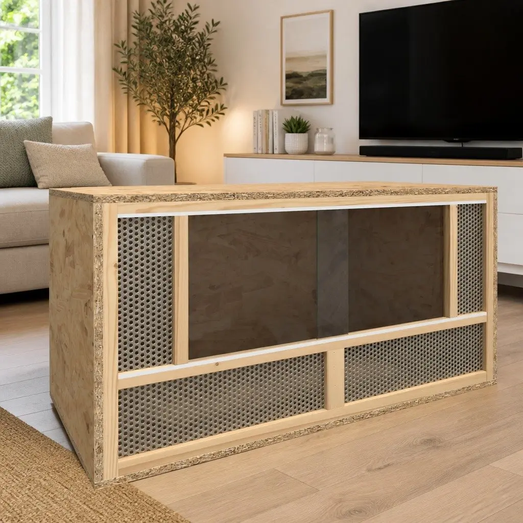 Small Animal Terrarium Habitat Engineered Wood 80x40x40cm Glass