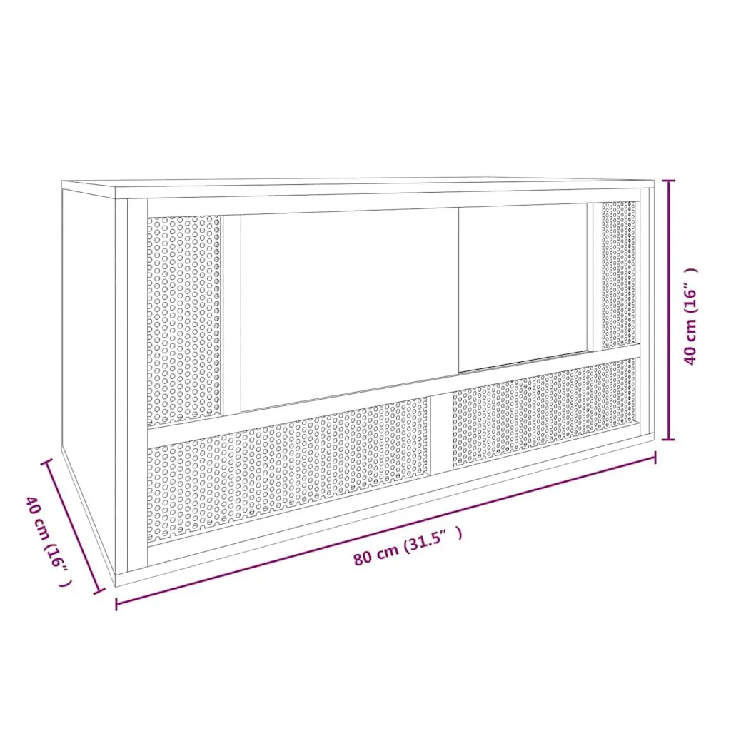 Small Animal Terrarium Habitat Engineered Wood 80x40x40cm Glass