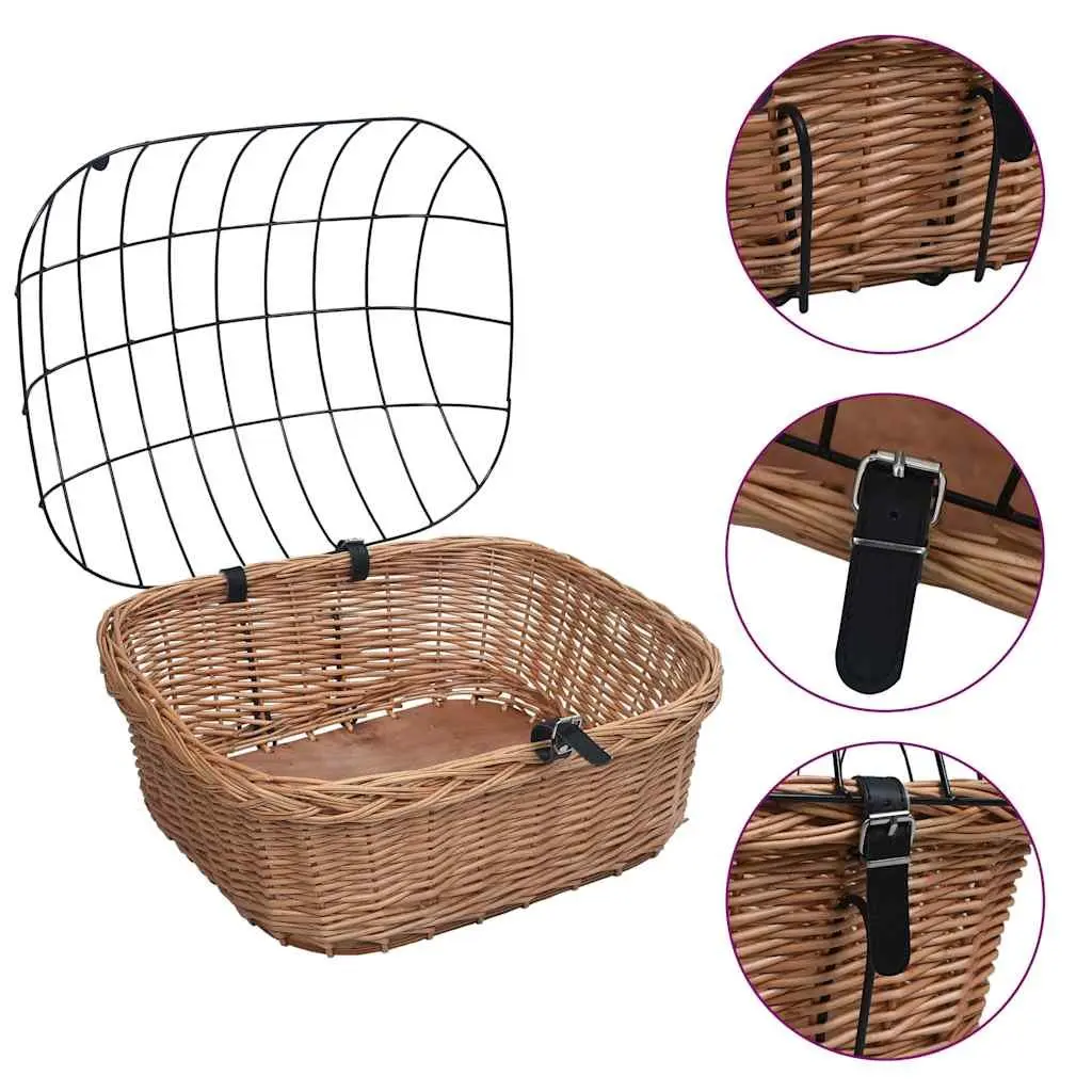 Bicycle Front Basket with Cover Outdoor Cycling Accessories 50 x 45 x 35 cm