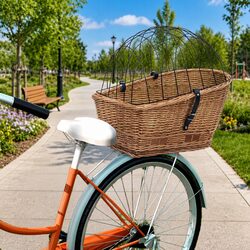 Bike Rear Basket Dimensions: 55 x 31 x 36 cm, Brown Willow