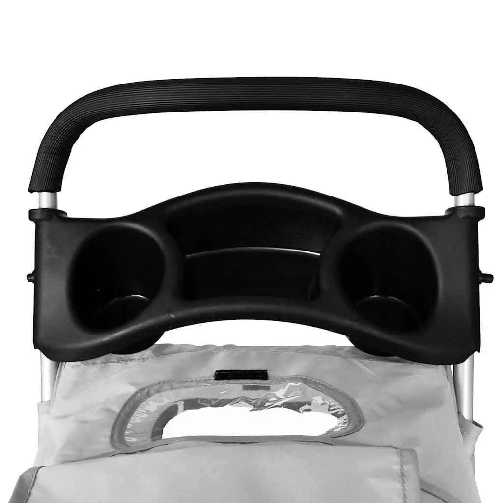 Grey Pet Stroller Dog Cat Carrier