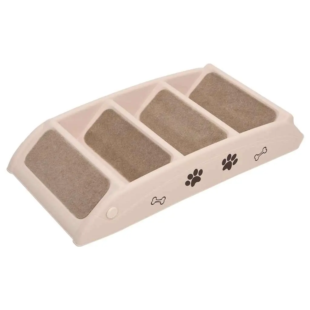 Folding Pet Stairs Ramp for Dogs Cats Bed Sofa Access Cream 62 x 40 x 49.5 cm