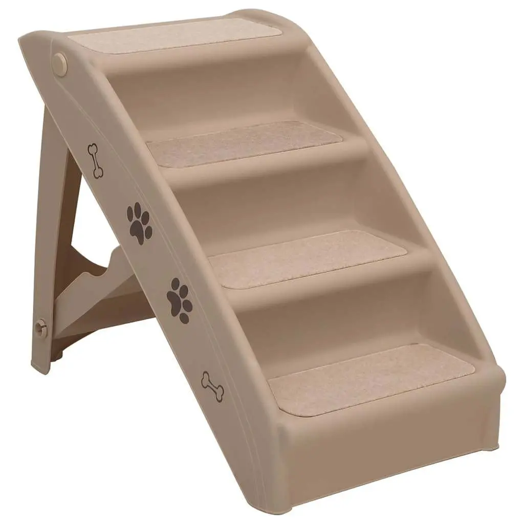 Folding Pet Stairs in Brown