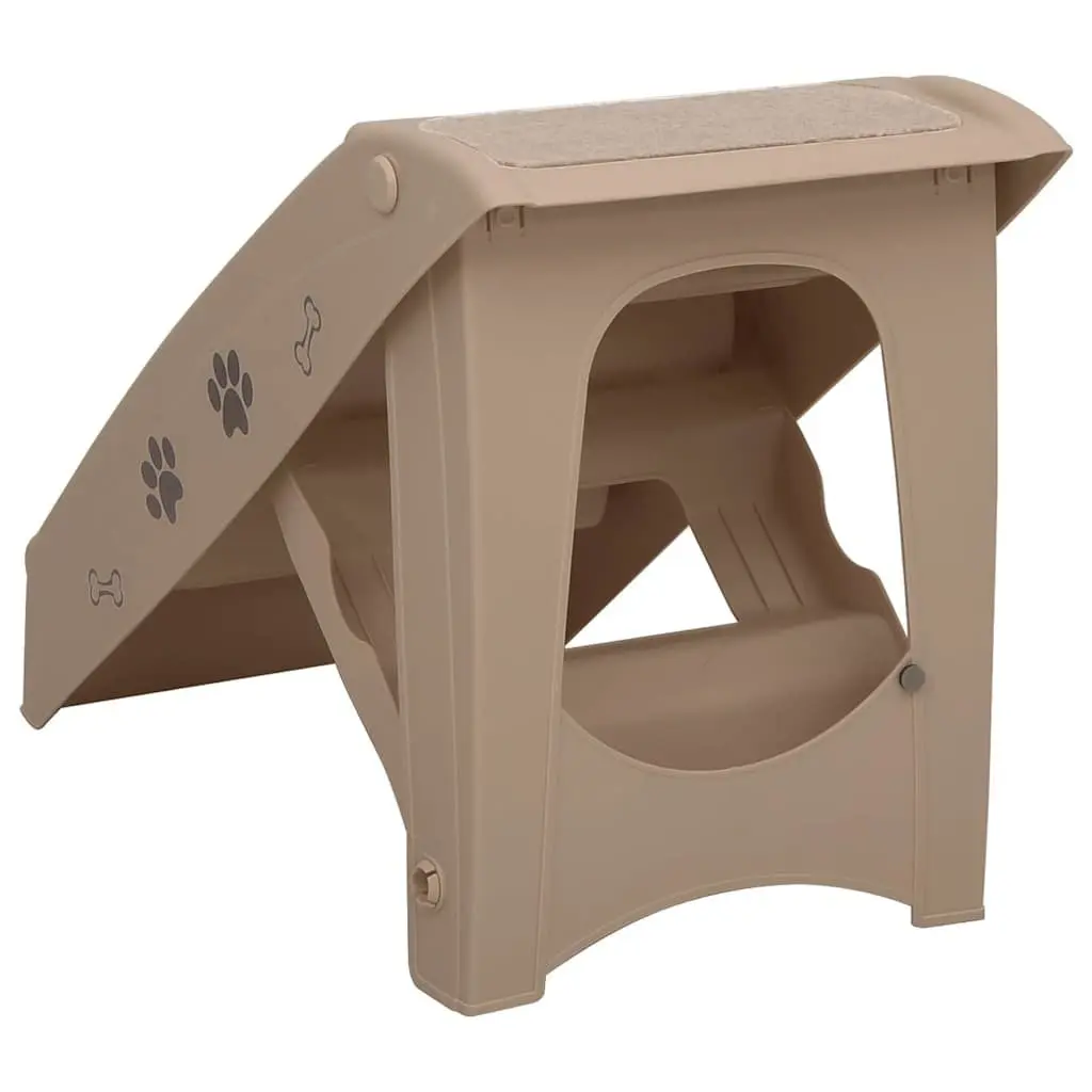 Folding Pet Stairs in Brown