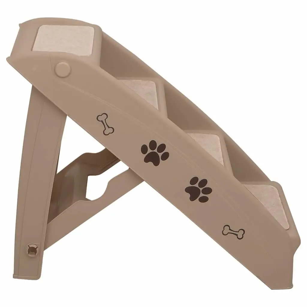 Folding Pet Stairs in Brown