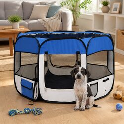 Specifications of Foldable Dog Playpen Blue 90x90x58cm with Bag