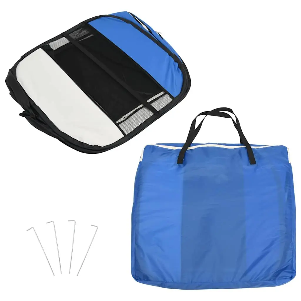 Foldable Dog Playpen Blue 90x90x58cm with Bag