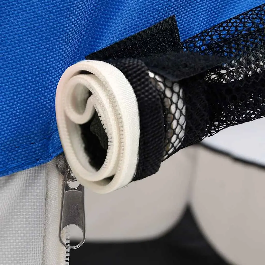 Foldable Dog Playpen Blue 90x90x58cm with Bag