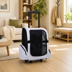 Foldable Pet Trolley Multipurpose Carrier Backpack Handbag Small Dogs Cats Grey