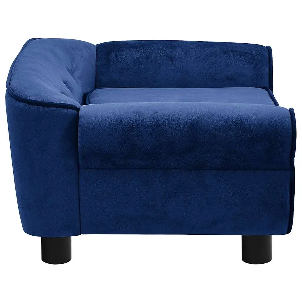 Dog Sofa Bed for Small Animals Blue Plush Cushion Washable Cover
